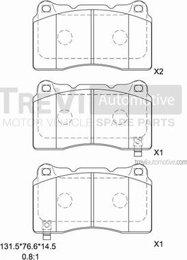 Trevi Automotive PF1330 - Kit pastiglie freno, Freno a disco autozon.pro