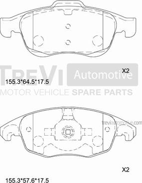 Trevi Automotive PF1331 - Kit pastiglie freno, Freno a disco autozon.pro