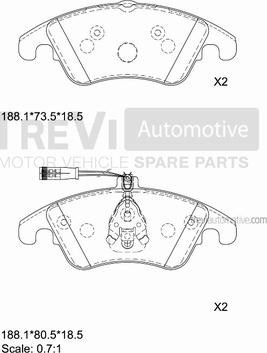 Trevi Automotive PF1338 - Kit pastiglie freno, Freno a disco autozon.pro