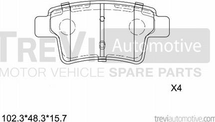 Trevi Automotive PF1333 - Kit pastiglie freno, Freno a disco autozon.pro