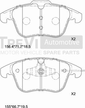 Trevi Automotive PF1332 - Kit pastiglie freno, Freno a disco autozon.pro