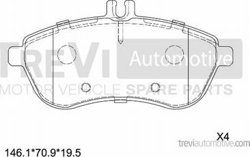 Trevi Automotive PF1337 - Kit pastiglie freno, Freno a disco autozon.pro