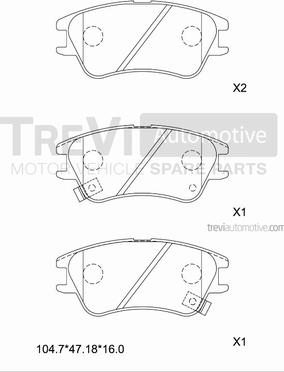 Trevi Automotive PF1325 - Kit pastiglie freno, Freno a disco autozon.pro