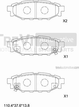 Trevi Automotive PF1322 - Kit pastiglie freno, Freno a disco autozon.pro