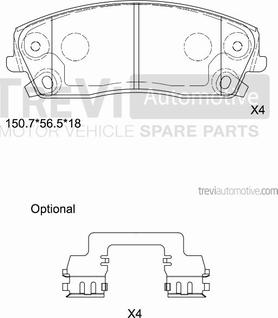 Trevi Automotive PF1327 - Kit pastiglie freno, Freno a disco autozon.pro