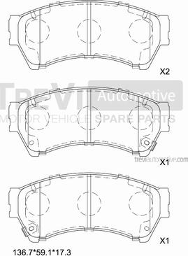 Trevi Automotive PF1379 - Kit pastiglie freno, Freno a disco autozon.pro