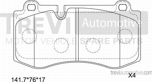 Trevi Automotive PF1374 - Kit pastiglie freno, Freno a disco autozon.pro