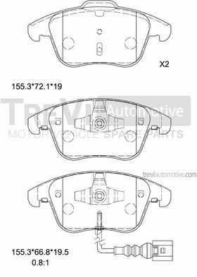 Trevi Automotive PF1375 - Kit pastiglie freno, Freno a disco autozon.pro