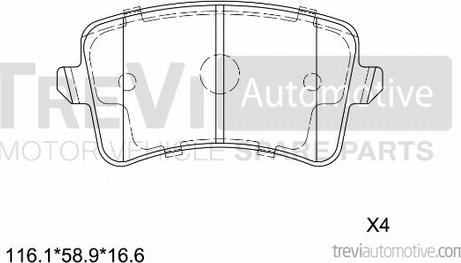 Trevi Automotive PF1371 - Kit pastiglie freno, Freno a disco autozon.pro