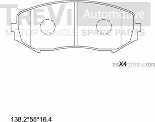 Trevi Automotive PF1378 - Kit pastiglie freno, Freno a disco autozon.pro