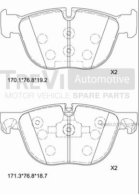 Trevi Automotive PF1373 - Kit pastiglie freno, Freno a disco autozon.pro