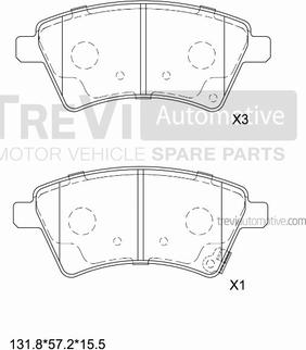 Trevi Automotive PF1292 - Kit pastiglie freno, Freno a disco autozon.pro