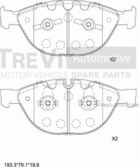 Trevi Automotive PF1297 - Kit pastiglie freno, Freno a disco autozon.pro