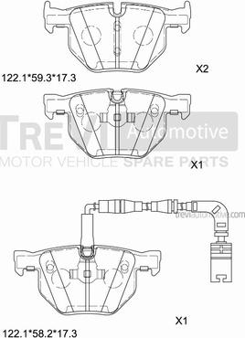 Trevi Automotive PF1249 - Kit pastiglie freno, Freno a disco autozon.pro