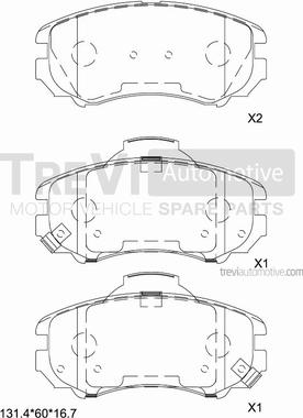 Trevi Automotive PF1244 - Kit pastiglie freno, Freno a disco autozon.pro