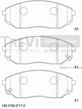 Trevi Automotive PF1245 - Kit pastiglie freno, Freno a disco autozon.pro