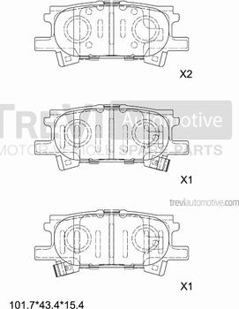 Trevi Automotive PF1243 - Kit pastiglie freno, Freno a disco autozon.pro