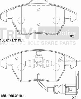 Trevi Automotive PF1242 - Kit pastiglie freno, Freno a disco autozon.pro