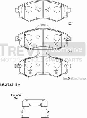 Trevi Automotive PF1247 - Kit pastiglie freno, Freno a disco autozon.pro