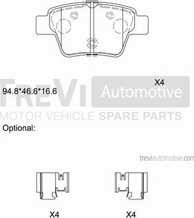 Trevi Automotive PF1259 - Kit pastiglie freno, Freno a disco autozon.pro