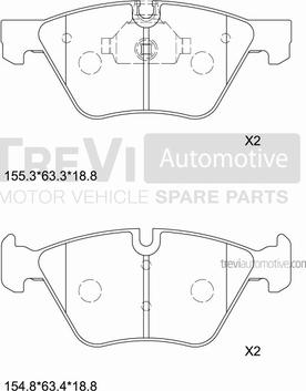 Trevi Automotive PF1256 - Kit pastiglie freno, Freno a disco autozon.pro