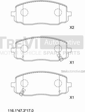 Trevi Automotive PF1258 - Kit pastiglie freno, Freno a disco autozon.pro