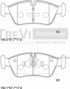 Trevi Automotive PF1252 - Kit pastiglie freno, Freno a disco autozon.pro