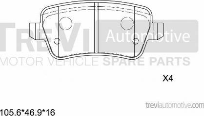 Trevi Automotive PF1265 - Kit pastiglie freno, Freno a disco autozon.pro