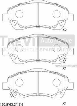 Trevi Automotive PF1209 - Kit pastiglie freno, Freno a disco autozon.pro