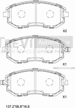 Trevi Automotive PF1205 - Kit pastiglie freno, Freno a disco autozon.pro