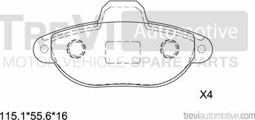 Trevi Automotive PF1200 - Kit pastiglie freno, Freno a disco autozon.pro