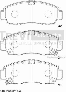 Trevi Automotive PF1219 - Kit pastiglie freno, Freno a disco autozon.pro