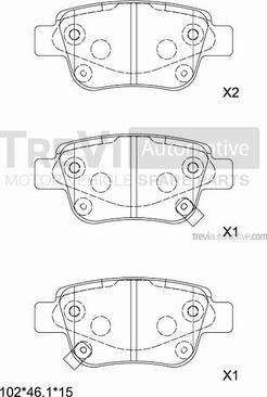 Trevi Automotive PF1210 - Kit pastiglie freno, Freno a disco autozon.pro