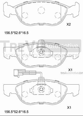 Trevi Automotive PF1211 - Kit pastiglie freno, Freno a disco autozon.pro