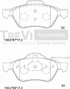 Trevi Automotive PF1289 - Kit pastiglie freno, Freno a disco autozon.pro