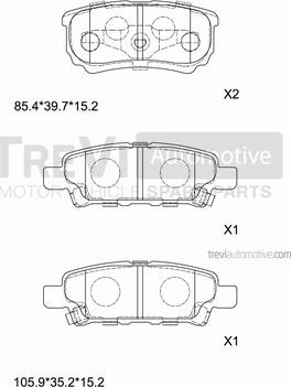 Trevi Automotive PF1280 - Kit pastiglie freno, Freno a disco autozon.pro