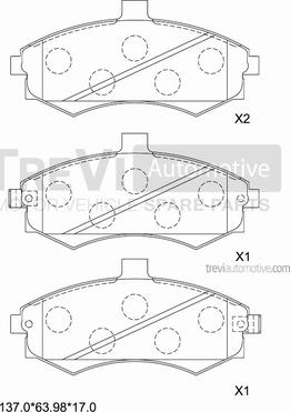 Trevi Automotive PF1281 - Kit pastiglie freno, Freno a disco autozon.pro