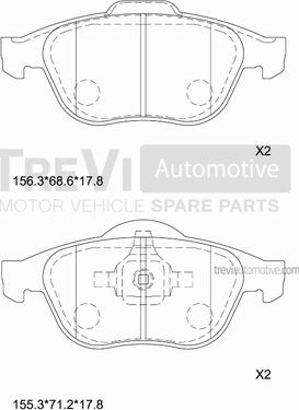 Trevi Automotive PF1288 - Kit pastiglie freno, Freno a disco autozon.pro