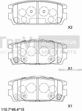 Trevi Automotive PF1282 - Kit pastiglie freno, Freno a disco autozon.pro