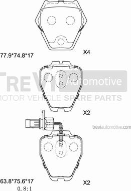 Trevi Automotive PF1234 - Kit pastiglie freno, Freno a disco autozon.pro