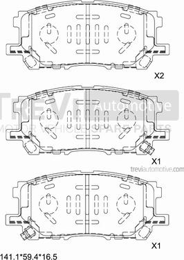 Trevi Automotive PF1236 - Kit pastiglie freno, Freno a disco autozon.pro