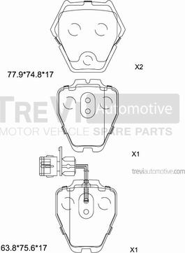 Trevi Automotive PF1233 - Kit pastiglie freno, Freno a disco autozon.pro