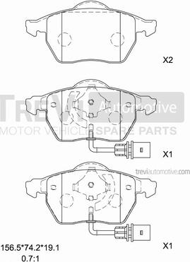 Trevi Automotive PF1237 - Kit pastiglie freno, Freno a disco autozon.pro