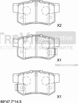 Trevi Automotive PF1224 - Kit pastiglie freno, Freno a disco autozon.pro