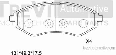 Trevi Automotive PF1228 - Kit pastiglie freno, Freno a disco autozon.pro