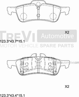 Trevi Automotive PF1223 - Kit pastiglie freno, Freno a disco autozon.pro