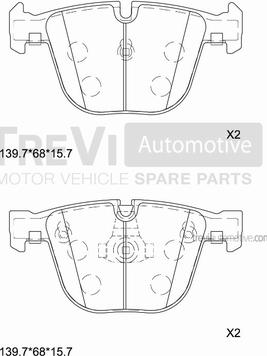 Trevi Automotive PF1222 - Kit pastiglie freno, Freno a disco autozon.pro