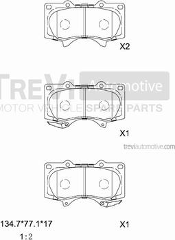 Trevi Automotive PF1227 - Kit pastiglie freno, Freno a disco autozon.pro