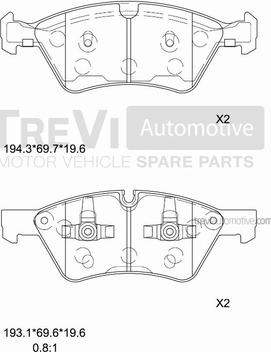 Trevi Automotive PF1275 - Kit pastiglie freno, Freno a disco autozon.pro