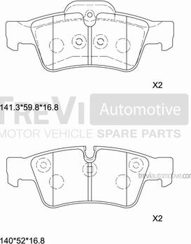 Trevi Automotive PF1276 - Kit pastiglie freno, Freno a disco autozon.pro